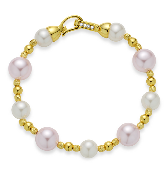 "Moonlight and Rosy Clouds"Pearl bracelet. Romantic and fashionable bracelet