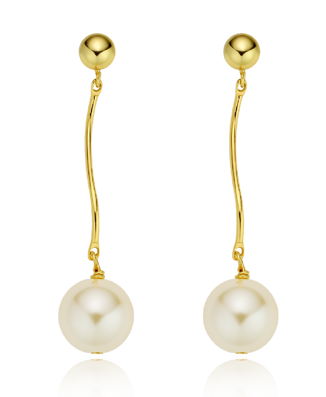 "Flowing Pearls"Pearl pendant earrings, sweet and romantic earrings.