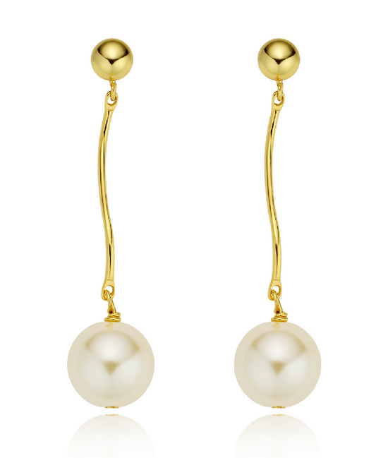 "Flowing Pearls"Pearl pendant earrings, sweet and romantic earrings.