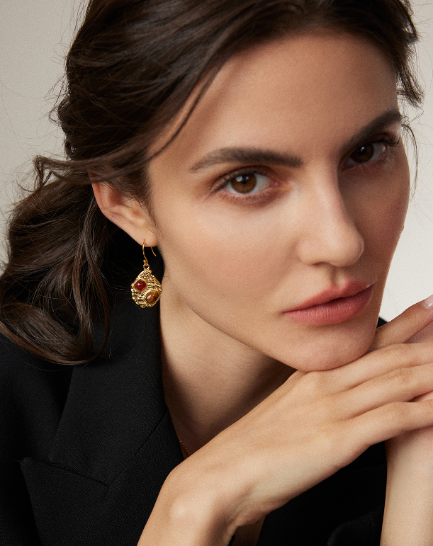 "Pair of Shadows"Designer-style French earrings.