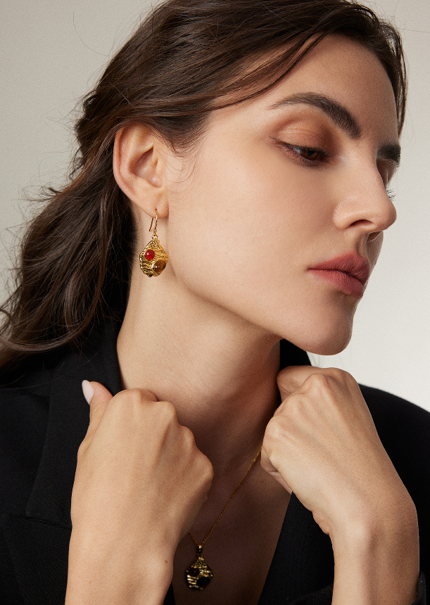 "Pair of Shadows"Designer-style French earrings.
