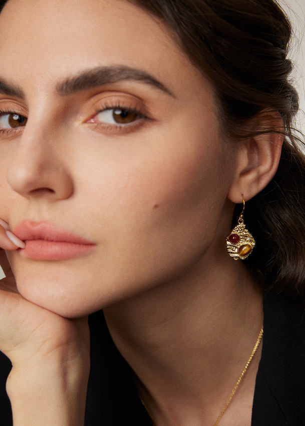 "Pair of Shadows"Designer-style French earrings.