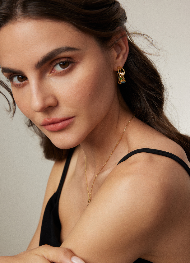 "Multi-gem"Vintage earrings. Light luxury and elegant earrings.
