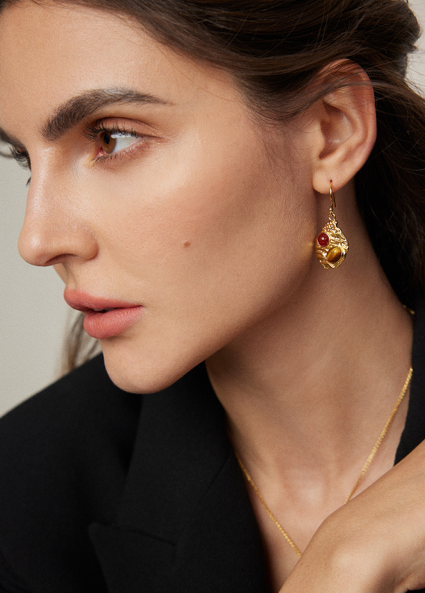 "Pair of Shadows"Designer-style French earrings.