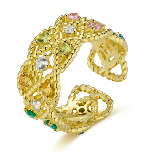 "Interwoven Song"Roman ring. Light luxury, romantic and niche design ring.