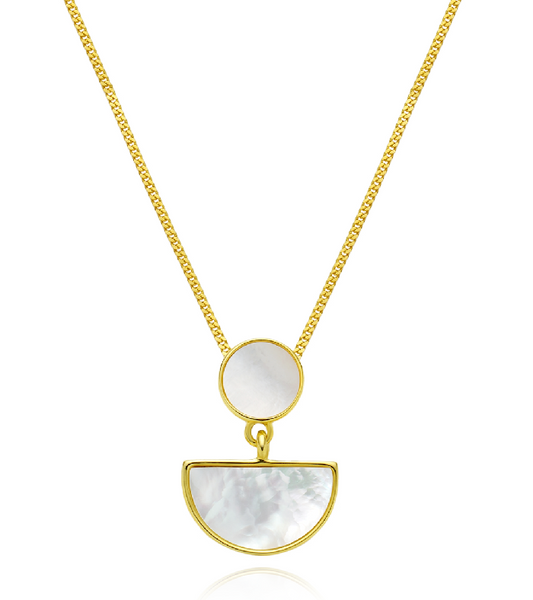 "The Language of the Bright Moon"White shell pendant necklace. Simple, sweet and fashionable necklace.